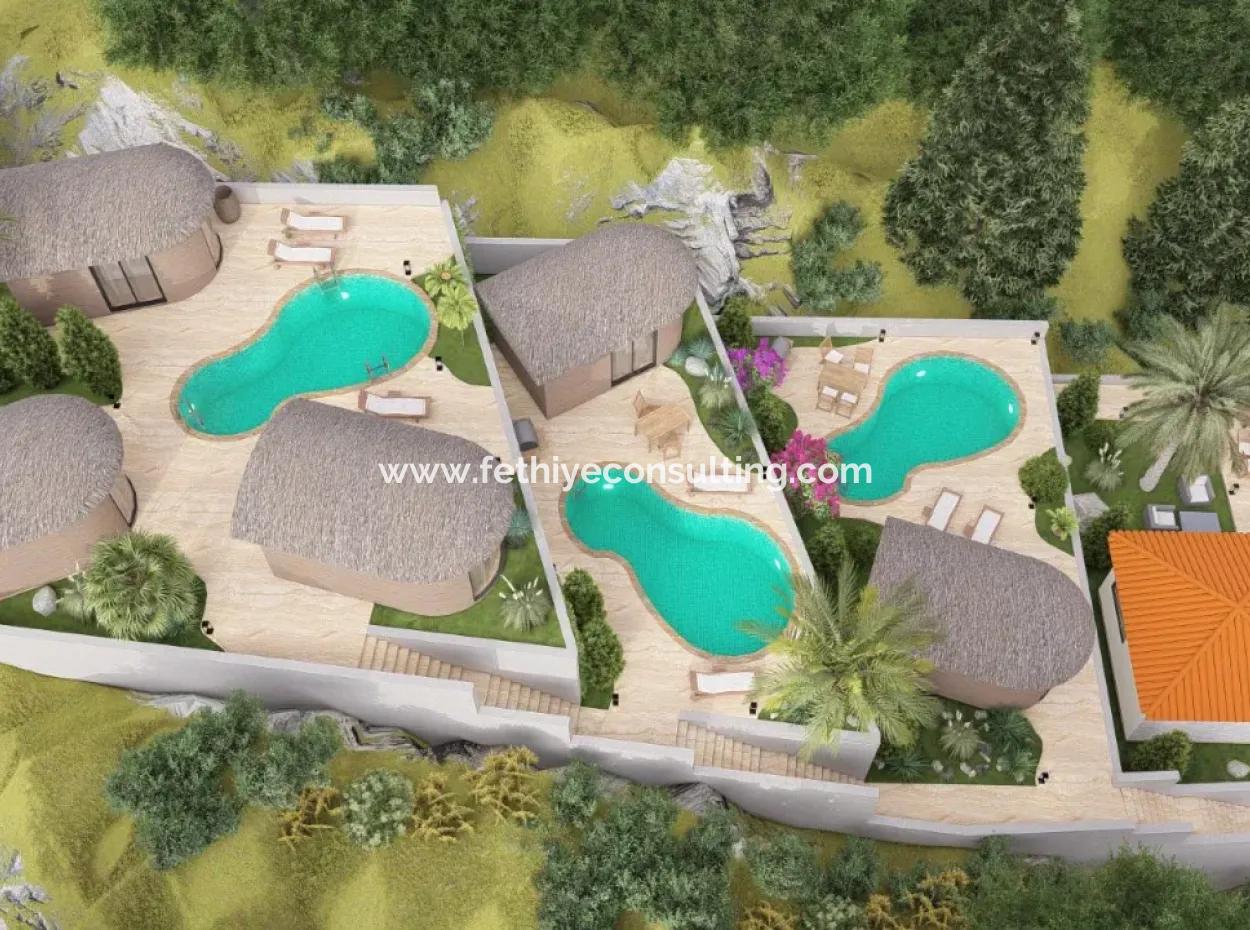 Boutique-Hotel Zum Verkauf Mit 20 Zimmern Infinity-Pool Mit Waldblick In Atakoy, 7 Km Von Akyaka, Mugla