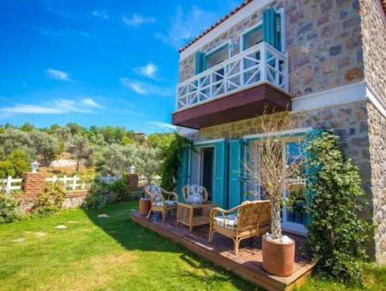 3 Zimmer 1 Wohnzimmer 140M2 2 Villen Zum Verkauf Mit Pool Mit Herrlichem Meerblick Im Viertel Selimiye Im Bezirk Marmaris