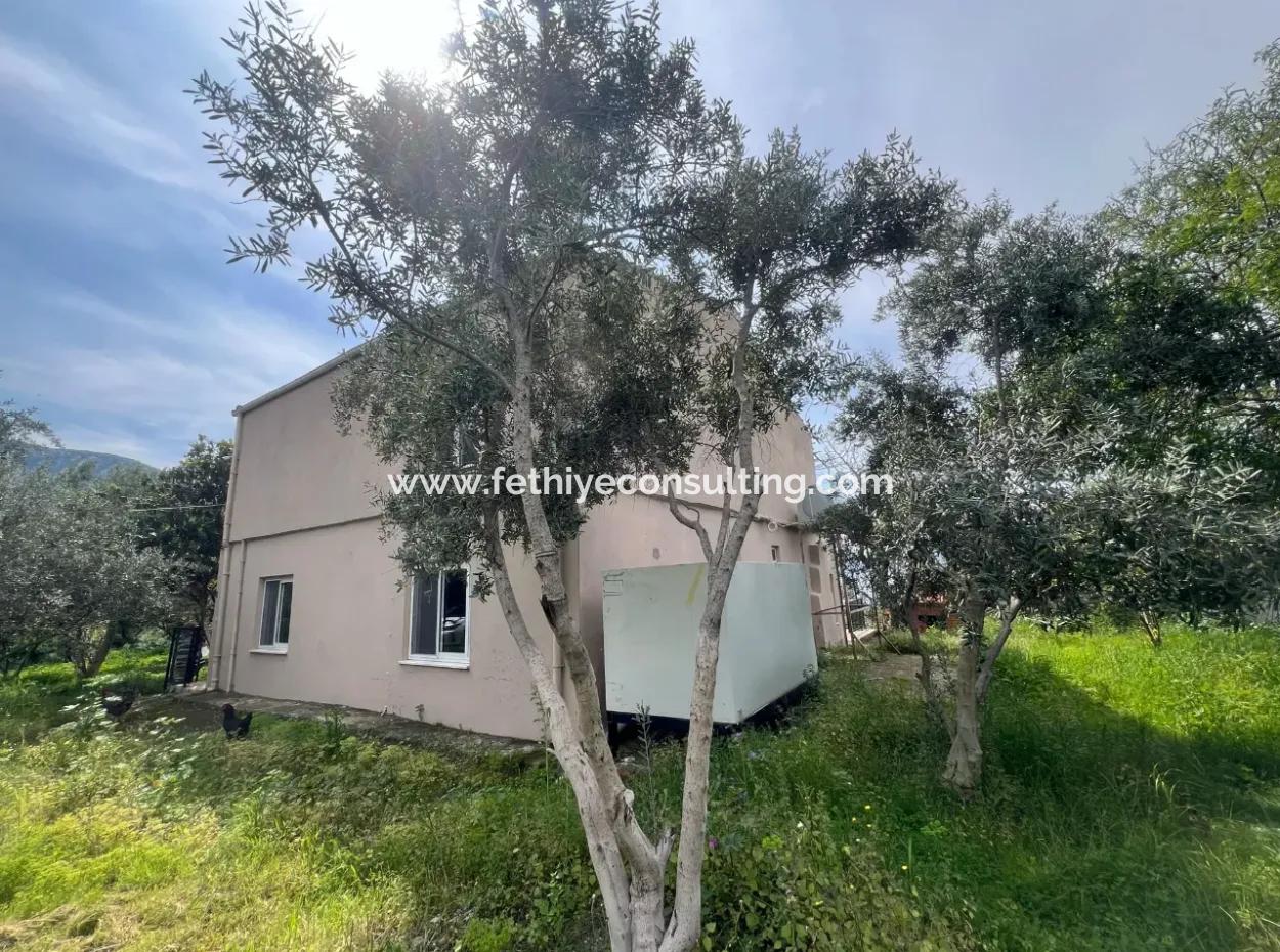 Detached House For Sale On 2000M2 Plot Of Land By The Sea In Marmaris Söğüt Neighborhood. Suitable For Tying A Boat In Front Of It.