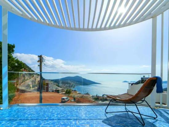A Detached Villa For Sale With A Magnificent Sea View Swimming Pool In Kalkan Is A Custom-Made Villa