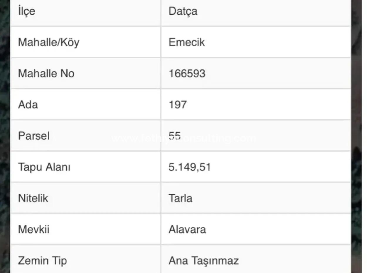 Datça İlçesi Avlana Mahallesinde 5200M2 Denize Yakın Yatırım İçin Uygun Satılık Arsa